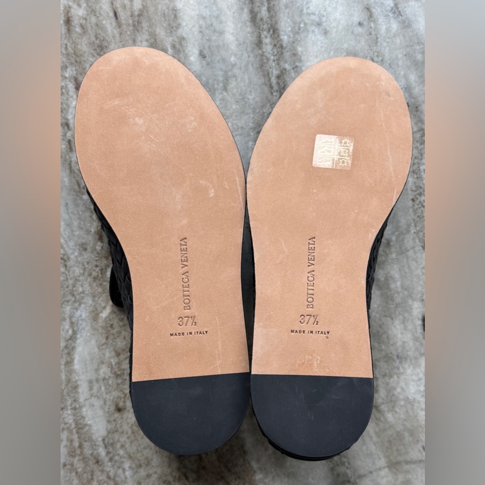 Bottega Veneta Sunday Slipper Intrecciato Leather Women Black 37.5 / 7.5 Woven - Picture 8 of 9